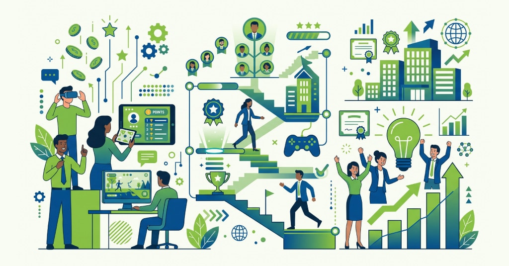 showing game-based learning versus gamification and training across build effort, best fit, measurement, and risk dimensions