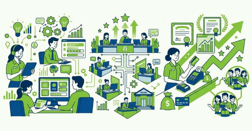Five skill areas in a banking teller training program