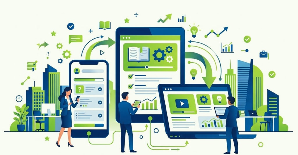 Single-idea screen layout used in mobile-first elearning design